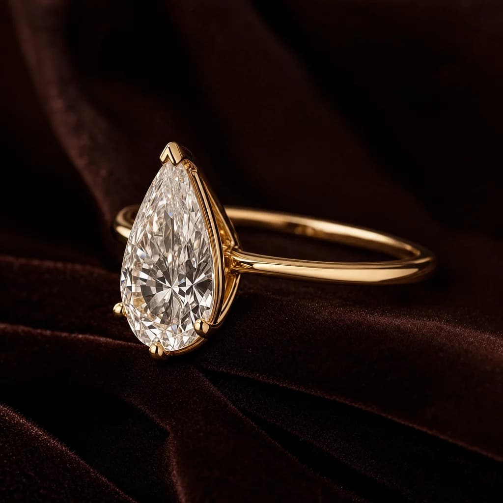 Lab-grown diamond solitaire ring in solid gold, IGI certified Trichel & Co.